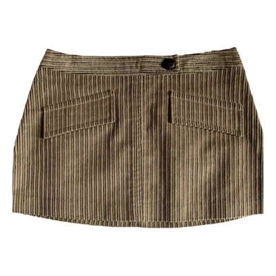 Pre-owned Paul & Joe Velvet Mini Skirt In Beige