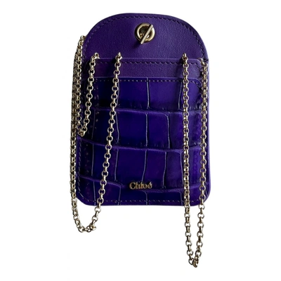 Pre-owned Chloé Leather Purse In Purple