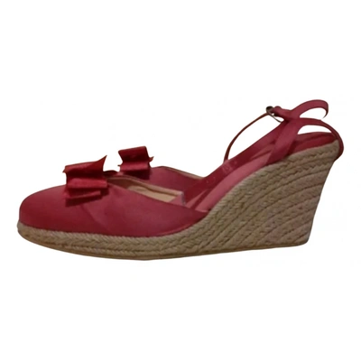 Pre-owned Fornarina Cloth Sandals In Burgundy