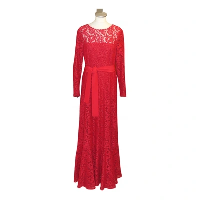 Pre-owned Escada Lace Maxi Dress In Red