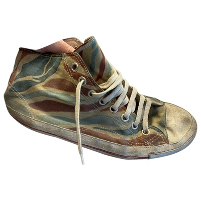 Pre-owned Dries Van Noten Cloth High Trainers In Multicolour