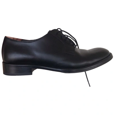 Pre-owned Pollini Leather Lace Ups In Black