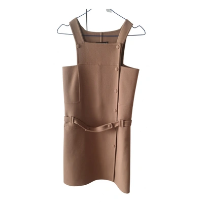 Pre-owned Rochas Wool Mid-length Dress In Camel