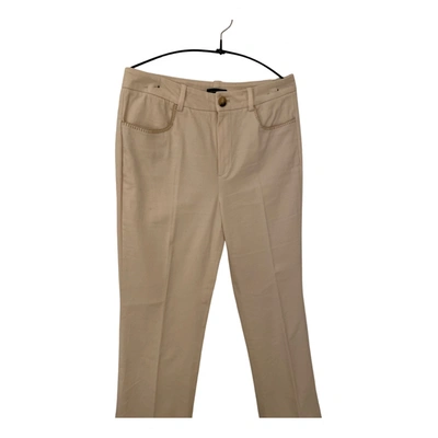 Pre-owned Massimo Dutti Straight Pants In Ecru
