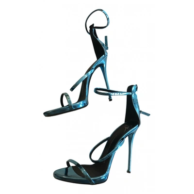 Pre-owned Giuseppe Zanotti Patent Leather Sandal In Blue