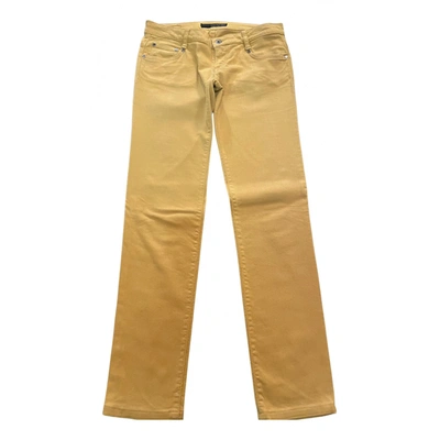 Pre-owned Calvin Klein Slim Pants In Yellow