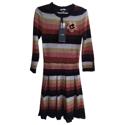 Pre-owned Fendi Wool Mid-length Dress In Multicolour