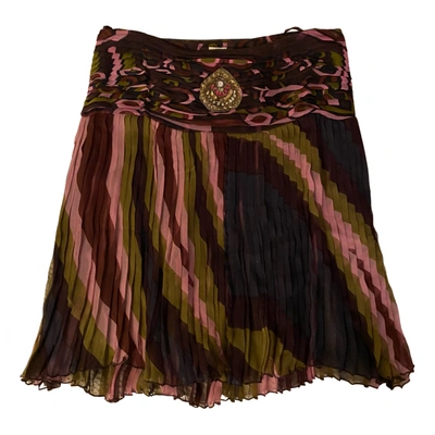 Pre-owned Antik Batik Silk Mini Skirt In Brown