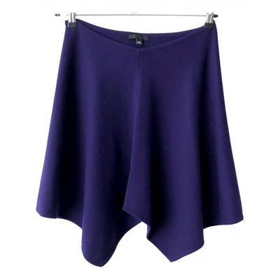 Pre-owned Helmut Lang Wool Mini Skirt In Purple