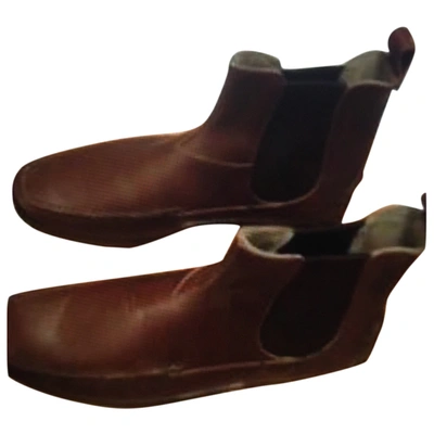 Pre-owned Carshoe Leather Ankle Boots In Brown
