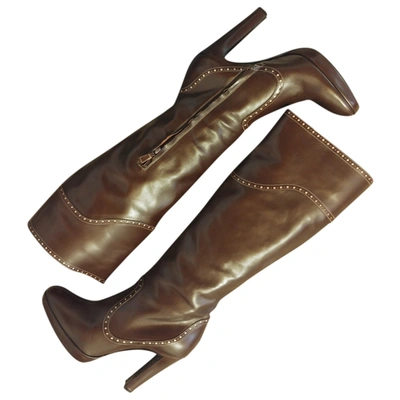 Pre-owned Alberta Ferretti Leather Boots In Brown