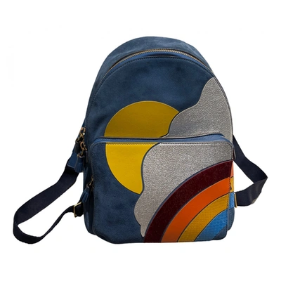 Pre-owned Anya Hindmarch Leather Backpack In Blue