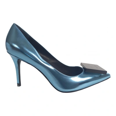 Pre-owned Acne Studios Patent Leather Heels In Blue