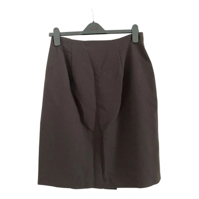 Pre-owned Elie Tahari Wool Mini Skirt In Brown