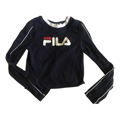 Pre-owned Fila T-shirt In Navy