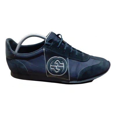 Pre-owned Gucci Cloth Low Trainers In Black