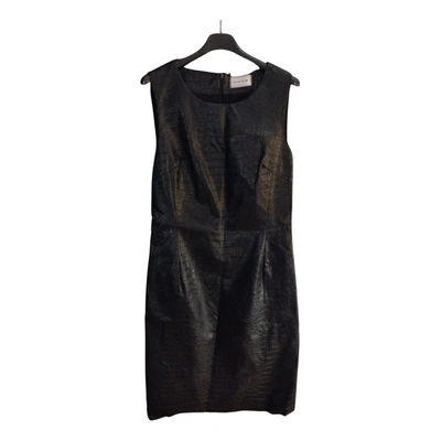 Pre-owned Hope Vegan Leather Mid-length Dress In Black