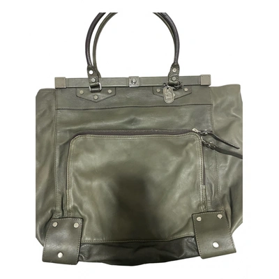Pre-owned Lanvin Leather Handbag In Green