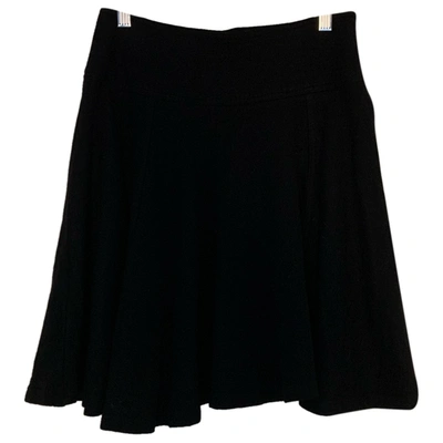 Pre-owned Tara Jarmon Wool Mid-length Skirt In Black