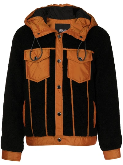 Mostly Heard Rarely Seen Two-tone Fleece Coat In Orange