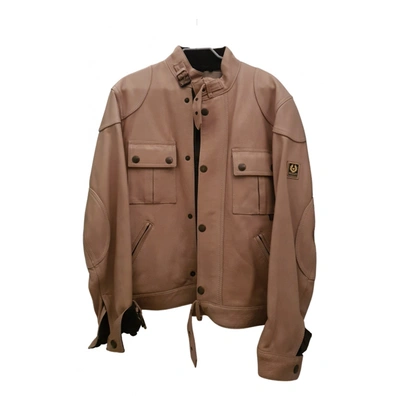 Pre-owned Belstaff Leather Short Vest In Beige