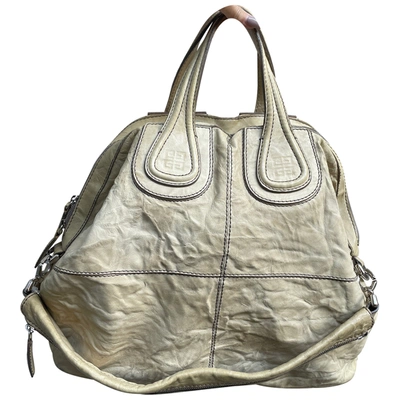 Pre-owned Givenchy Nightingale Leather Handbag In Ecru