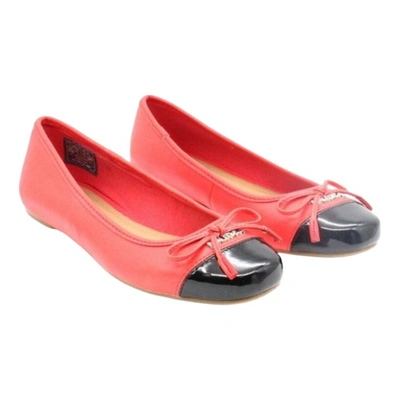 Pre-owned Nautica Leather Ballet Flats In Red