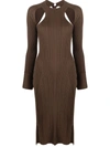 3.1 PHILLIP LIM CUT-OUT RIB-KNIT MIDI DRESS