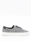 Saint Laurent Men's Venice Abstract-print Low-top Sneakers In Black