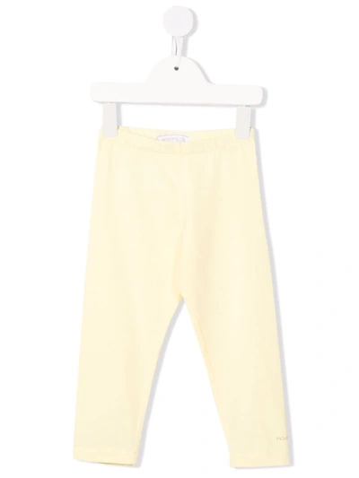 Monnalisa Kids' High-rise Fitted Trousers In Yellow