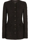 Dolce & Gabbana Long Tweed Jacket In Black