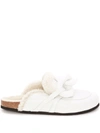Jw Anderson J.w. Anderson Leather Chain Mules With Shearling Lining In White