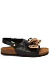 Jw Anderson Chain Leather Sandal In Black