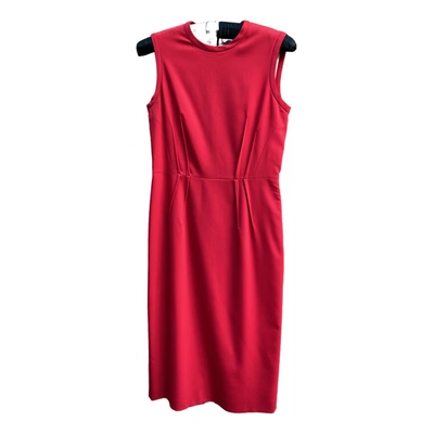 Pre-owned Jil Sander Wool Mid-length Dress In Red
