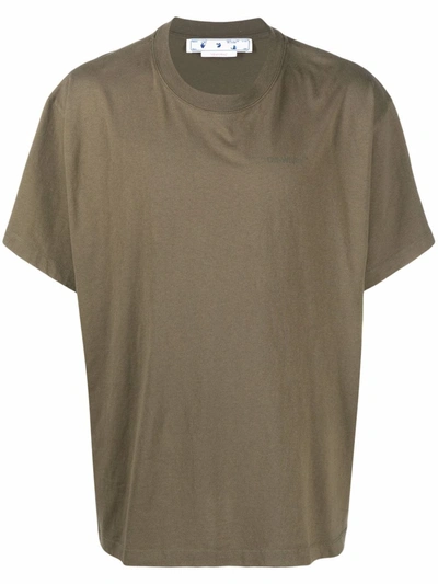 Off-white Diag Tab Over Ss T-shirt In Green