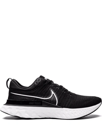 Nike React Infinity Run Flyknit Running Trainers In Black,dark Grey,white