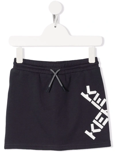 Kenzo Girls Teen Grey Cotton Logo Skirt