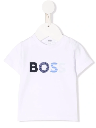 Bosswear Babies' Logo-print Organic Cotton T-shirt In White