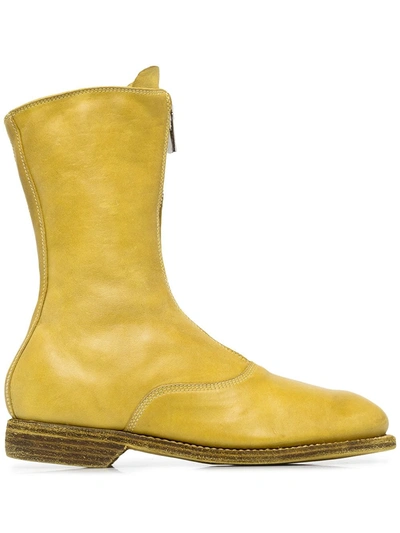 Guidi Soft Leather Mid-calf Boots In Co81t Mustard Yellow