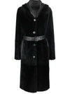 Liska Reversible Hooded Shearling Coat In Black