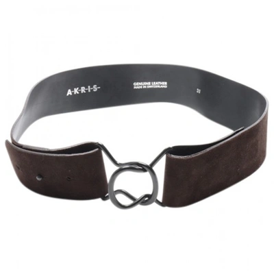 Pre-owned Akris Leather Belt In Brown