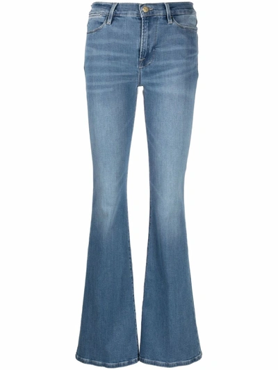 Frame High-waisted Flared Jeans In Blue