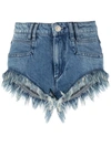 ISABEL MARANT ÉTOILE FRINGED DENIM SHORTS