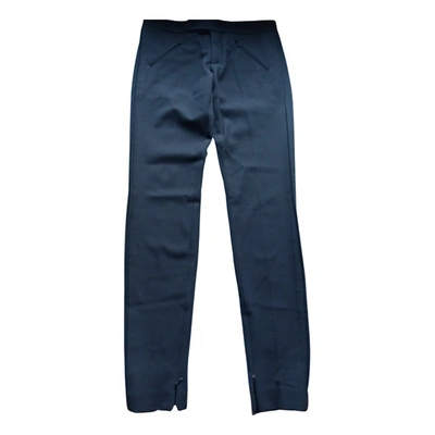 Pre-owned Dondup Wool Slim Pants In Blue