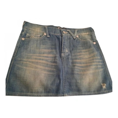 Pre-owned Versace Mini Skirt In Blue
