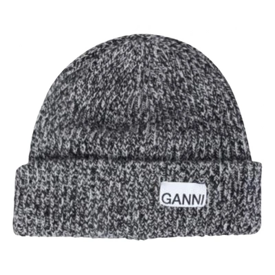 Pre-owned Ganni Wool Beanie In Grey