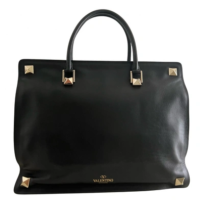 Pre-owned Valentino Garavani Leather Tote In Black