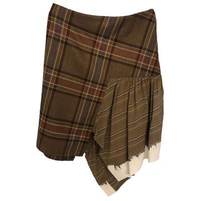 Pre-owned Lanvin Wool Mid-length Skirt In Brown