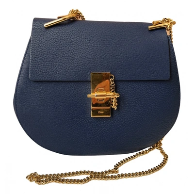 Pre-owned Chloé Drew Leather Crossbody Bag In Blue