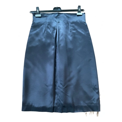 Pre-owned Escada Silk Mid-length Skirt In Blue